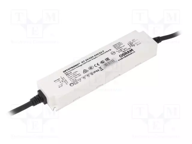 VIRTALÄHDE: IMPULSSI - LED - 20W - 24VDC - 830MA - 198÷264VAC - IP66 - 83% - LED teholähteet - 4052899545922 - 1