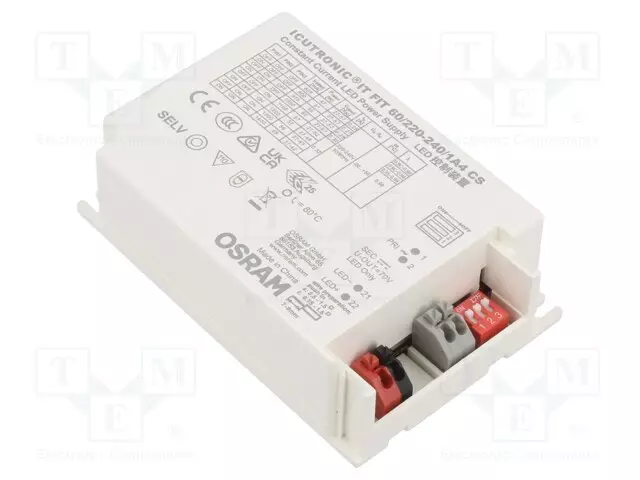 VIRTALÄHDE: IMPULSSI - LED - 60W - 27÷57VDC - 825MA÷1,4A - 220÷240VAC - LED teholähteet - 4062172306072 - 1