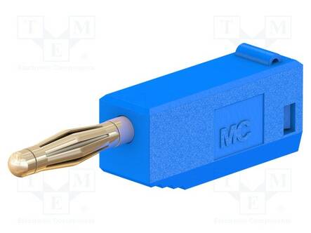 LABORATORY CONNECTOR: 2MM BANANA - PLUG - 10A - 30VAC - 60VDC - BLUE - Banaaniliittimet 2mm - SLS205-23 - 1