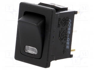 KEINUKYTKIN - SPST - AS: 2 - ON-OFF - 10A/250VAC - MUSTA - NEONVALO,PISTE - 250V - Keinukytkimet - RS1366B4WBBRL3 - 1