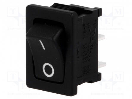 KEINUKYTKIN - SPST - AS: 2 - OFF-(ON) - 10A/250VAC - MUSTA - EI OLE - R13-66-AC - Keinukytkimet - RS1366FBB3 - 1