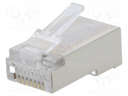LIITIN: RJ45 - PISTOKE - PIN: 8 - CAT: 5E - SUOJATTU - 8P8C - JOHTOON - UROS - RJ liittimet - LOG-MP0003 - 1