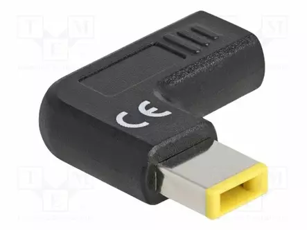 ADAPTERI - USB C RASIA,SLIM TIP - MUSTA - KULMA- 3A - DC virtakaapelit - DELOCK-60003 - 1