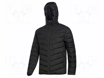 WORK JACKET - SIZE: L - MUSTA - FURLINED,QUILTED,WITH A HOOD - 35G/M2 - Työ- ja suojavaatteet - LAHTI-L4093603 - 1