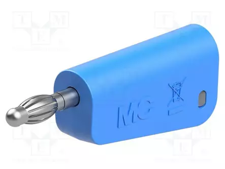 LABORATORY CONNECTOR: 4MM BANANA - PLUG - 32A - BLUE - NICKEL PLATED - Banaaniliittimet 4mm - LQ-4N-39-23 - 1