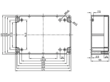KOTELO ABS-MUOVIA 171x121x55mm TIIVIS SISÄKKEILLÄ - Kotelot - G-sarja - G313 - 1