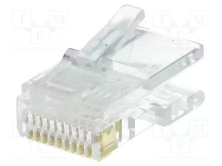 LIITIN: RJ50 - PISTOKE - PIN: 10 - SUOJAAMATTOMAT - KULLATTU - 10P10C - RJ liittimet - P-303 - 1