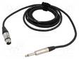 KAAPELI - JACK 6,3 MM 2PIN PISTOKE,XLR NAARAS 3PIN - 3M - MUSTA - Muut audio-videokaapelit - TAS-NK223 - 1