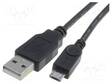 KAAPELI - USB 2.0 - USB A PISTOKE,USB B MIKROPISTOKE - 1M - MUSTA - USB kaapelit ja adapterit - TCAB-143 - 1