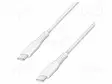 KAAPELI - USB 2.0 - USB C PISTOKE,MOLEMMIN PUOLIN - 1,5M - VALKOINEN - USB kaapelit ja adapterit - CU0263 - 1
