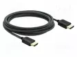 KAAPELI - HDMI-PISTOKE,MOLEMMIN PUOLIN - TEKSTIILI - PIT: 3M - MUSTA - HDMI, DVI, DisplayPort johdot - DELOCK-81683 - 1