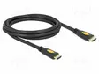 KAAPELI - HDMI 1.4,HIGH SPEED + ETHERNET - PIT: 2M - MUSTA - 28AWG - HDMI, DVI, DisplayPort johdot - DELOCK-82583 - 1