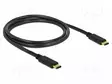 KAAPELI - USB 2.0 - USB C PISTOKE,MOLEMMIN PUOLIN - 1M - MUSTA - 3A - USB kaapelit ja adapterit - DELOCK-83673 - 1