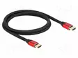 KAAPELI - HDMI-PISTOKE,MOLEMMIN PUOLIN - TEKSTIILI - PIT: 1M - MUSTA - HDMI, DVI, DisplayPort johdot - DELOCK-85773 - 1