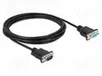 KAAPELI - D-SUB 9PIN RASIA,D-SUB 9PIN PISTOKE - PVC - PIT: 3M - MUSTA - Tietokonekaapelit ja -adapterit - DELOCK-86603 - 1