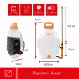 BATTERY POWERED BACKPACK PRESSURE SPRAYER - 12 L - Puutarhaletkut, liittimet ja kastelu - DTB10003 - 6