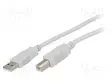 KAAPELI - USB 2.0 - USB A PISTOKE,USB B PISTOKE - 3M - VAALEANHARMAAA - USB kaapelit ja adapterit - BQC-USB2AB3 - 1
