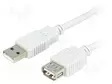 KAAPELI - USB 2.0 - USB A RASIA,USB A PISTOKE - 3M - VAALEANHARMAAA - USB kaapelit ja adapterit - BQC-USB2AAF3 - 1