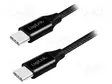 KAAPELI - USB 2.0 - USB C PISTOKE,MOLEMMIN PUOLIN - 0,3M - MUSTA - PVC - USB kaapelit ja adapterit - CU0153 - 1