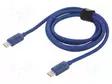 KAAPELI - USB 2.0 - USB C PISTOKE,MOLEMMIN PUOLIN - 1,2M - SININEN - USB kaapelit ja adapterit - CAJY000603 - 1
