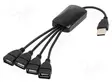 USB HUB - USB A-PISTORASIA X4,USB A-PISTOKE - USB 2.0 - MUSTA - ABS - Tietokonetarvikkeet - muut - AK-AD-13 - 1