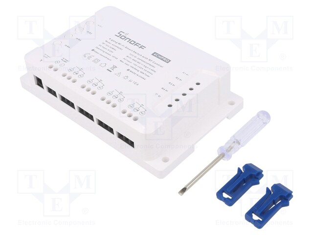 4-KANAVAINEN OHJAIN - DIN -KISKOLLE (VALINNAINEN),SEINÄ-OUT: 4 - Rakennusautomatiikka - SONOFF-4CHPROR3 - 1