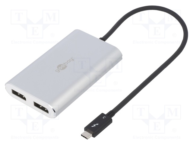 ADAPTERI - USB 3.0 - DISPLAYPORT PISTORASIA X2 - 0,45M - MUSTA - USB kaapelit ja adapterit - USB.C-ADAP-13 - 1