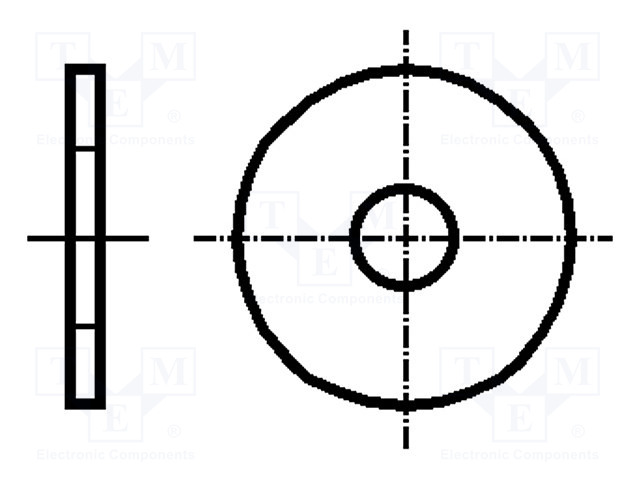 ALUSLEVY - PYÖREÄ - 1/4" - D=12,7MM - FIIBERI - 3000 - MUSTA - Aluslevyt ja prikat - KEYS3373 - 1