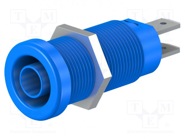 LABORATORY CONNECTOR: 4MM BANANA - SOCKET - 37MM - BLUE - BRASS - 20A - Banaanijatkoliittimet - XEB-1R-23 - 1