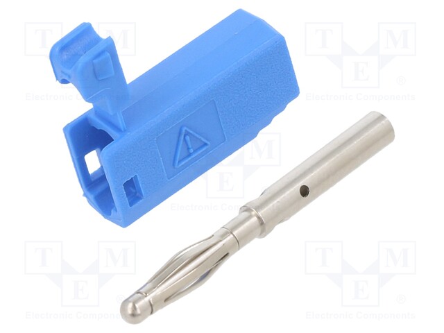 LABORATORY CONNECTOR: 2MM BANANA - PLUG - 10A - 30VAC - 60VDC - BLUE - Banaaniliittimet 2mm - SLS205-X-23 - 1