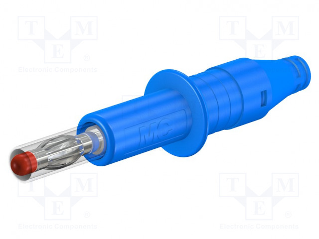 LABORATORY CONNECTOR: 4MM BANANA - PLUG - 32A - 600V - BLUE - INSULATED - Banaaniliittimet 4mm - X-GL-438-23 - 1
