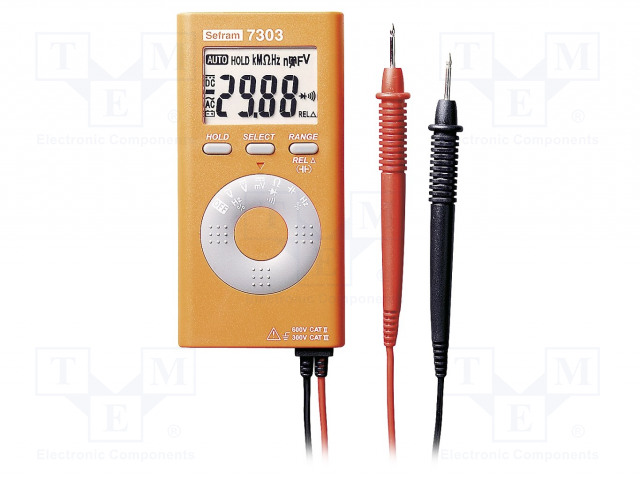 DIGITAALIYLEISMITTARI - LCD - 3,75 NUMEROA (5000) - VDC: 400MV÷600V - Digitaaliyleismittarit - SEFRAM7303 - 1