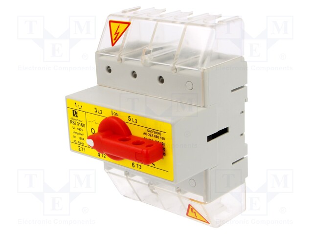 EROTINKATKAISIJA - NAVAT: 3 - DIN-KISKOLLE - 160A - 400VAC - IP20 - RSI - Erottimet - RSI-3160-W03 - 1