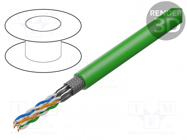 JOHTO - ETHERLINE® TORSION,S/FTP - 4X2X24AWG - 6A - CU - PUR - Teollisuuden Ethernet-kaapelit - ETH-TOR-2170483 - 1