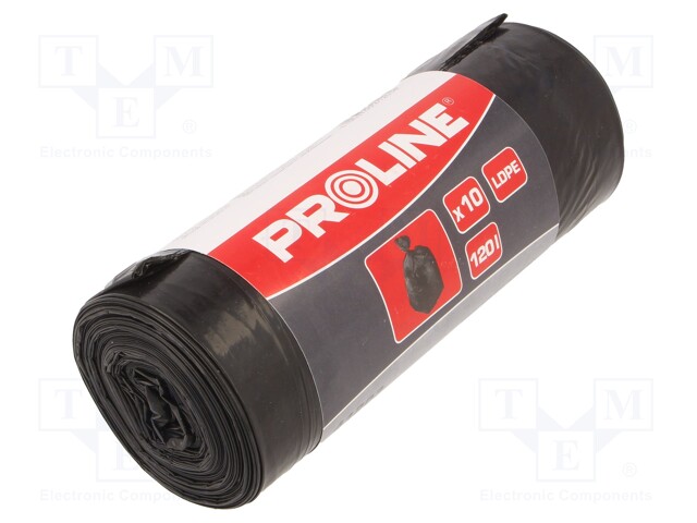 JÄTESÄKIT - POLYETEENI LD - MUSTA - 120L - 10KPL - Pakkaaminen ja suojaus - PRE-41203 - 1