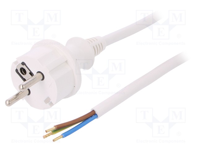 KAAPELI - 3X1,5MM2 - CEE 7/7 (E/F) PISTOKE,JOHDOT - PVC - 3M - 16A - Tietokone- ja  laitejohdot - W-98383 - 1