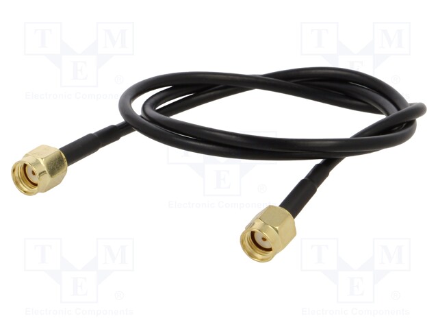 KAAPELI - 0,3M - RP-SMA UROS,MOLEMMIN PUOLIN - MUSTA - SUORA - 50OHM - Antennijohdot - SMA-02-0.3 - 1