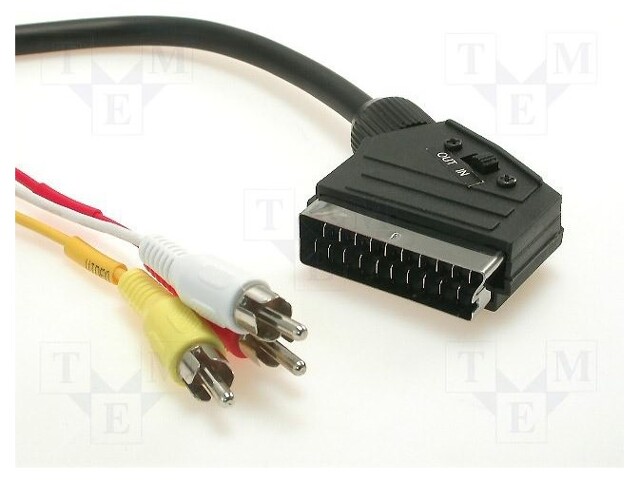 KAAPELI - RCA-PISTOKE X3,SCART-PISTOKE - 3M - Muut audio-videokaapelit - SCART-323 - 1