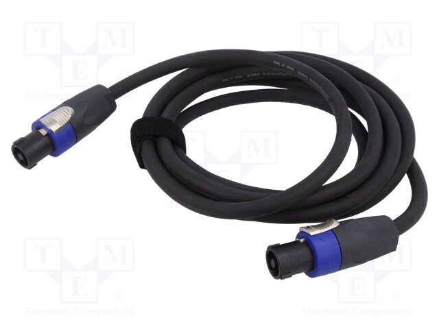 KAAPELI - SPEAKON NAARAS 4PIN,MOLEMMIN PUOLIN - 3M - MUSTA - PVC - Muut audio-videokaapelit - TAS-RF533 - 1