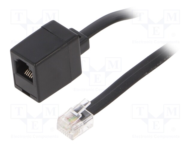 KAAPELI: PUHELIN-RJ12 KYTKIN,RJ12 LIITIN - 3M - MUSTA - Tietokonekaapelit ja -adapterit - TEL-RJ12-PS-BK03 - 1