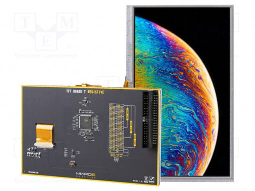 KEHITYSALUSTA - VARUSTETTU NÄYTÖLLÄ - LCD TFT - EROTTELUKYKY: 800X480 - Kehityspaketit - muut - MIKROE-3793 - 1