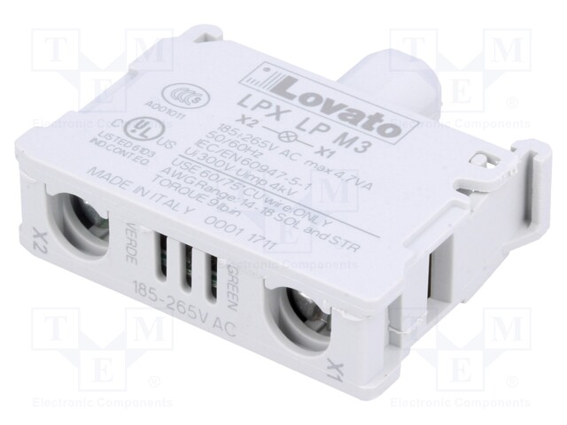 LED MERKKIVALORUNKO - 22MM - PLATINUM - VALAISTUS: LED - ETUPUOLI- - Taulukytkimien lisävarusteet - LPXLPM3 - 1