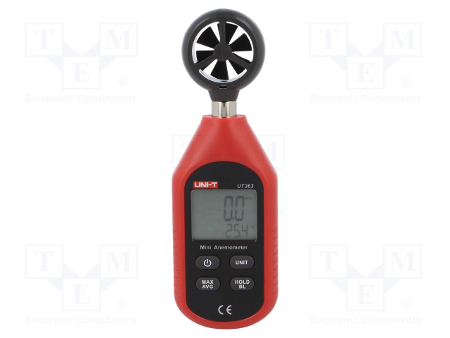LÄMPÖANEMOMETRI - 0÷30M/S - -10÷50°C - YKSIKKÖ: M/S,°C,°F - Anemometrit - UT363 - 1