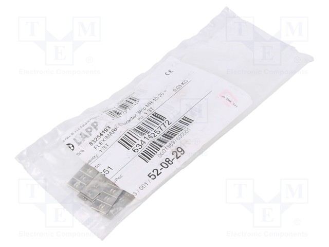 MERKIT - MERKINTÄ: = - RUOSTUMATON TERÄS - -80÷500°C - LIUKU-200KPL - Kaapeleiden merkintä - LP-83254193 - 1