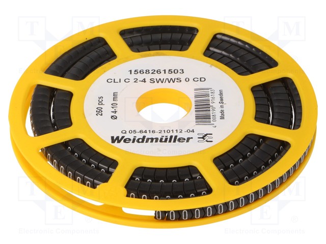 MERKIT - MERKINTÄ: 0 - 4÷10MM - PVC - MUSTA - -30÷80°C - LÄPILADOTTAVA - Kaapeleiden merkintä - WM-1568261503 - 1