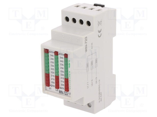 JÄNNITTEENILMAISIN - 3X250VAC - IP20 - DIN-KISKOLLE - WN-7 - Sulakeasennustarvikkeet - WN-723 - 1