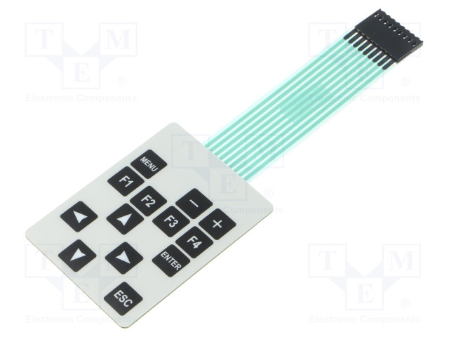 NÄPPÄIMISTÖ: MEMBRAANI-PAINIKK.LKM: 13 - W: 54MM - RASTERI: 2,54MM - Kalvonäppäimistöt - QW-03 - 1