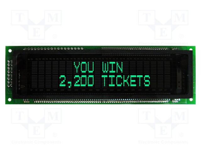 NÄYTTÖ: VFD - AAKKOSNUMEERINEN - 20X2 - MERKKI: 8,95MM - 500CD/M2 - 5VDC - VFD-näytöt - M0220MD-202MDAR1-3 - 1