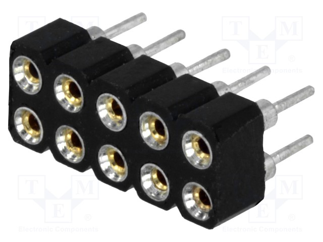 PIIKKIRIMALIITIN - N LIITINAARAS - PIN: 10 - THT - SUORA - 2,54MM - 2X5 - Piikkirimaliittimet - DS1002-01-2X05V13 - 1