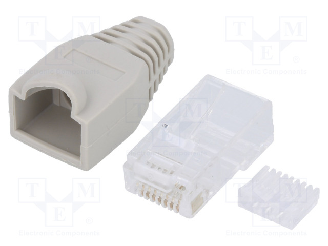 LIITIN: RJ45 - PISTOKE - PIN: 8 - CAT: 6 - SUOJAAMATTOMAT,SUOJAN KANSSA - RJ liittimet - LOG-MP0023 - 1